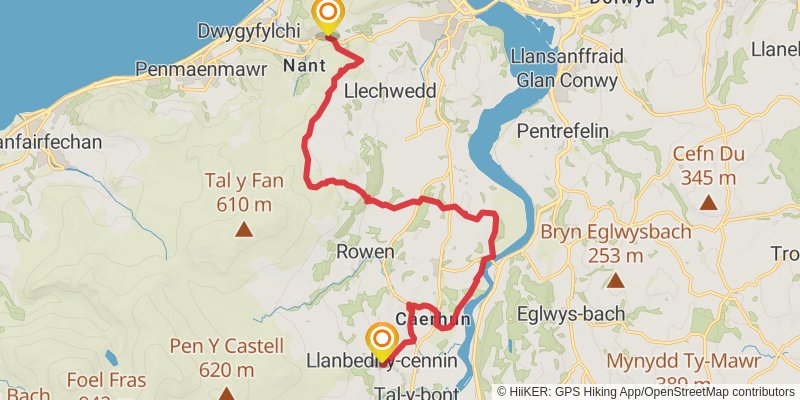 Conwy Valley Way stage 8 Map