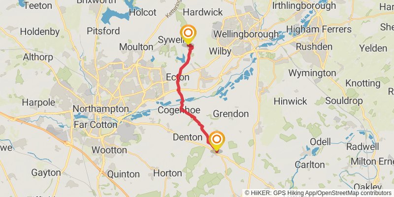 Northamptonshire Loop Walk stage 4 Map
