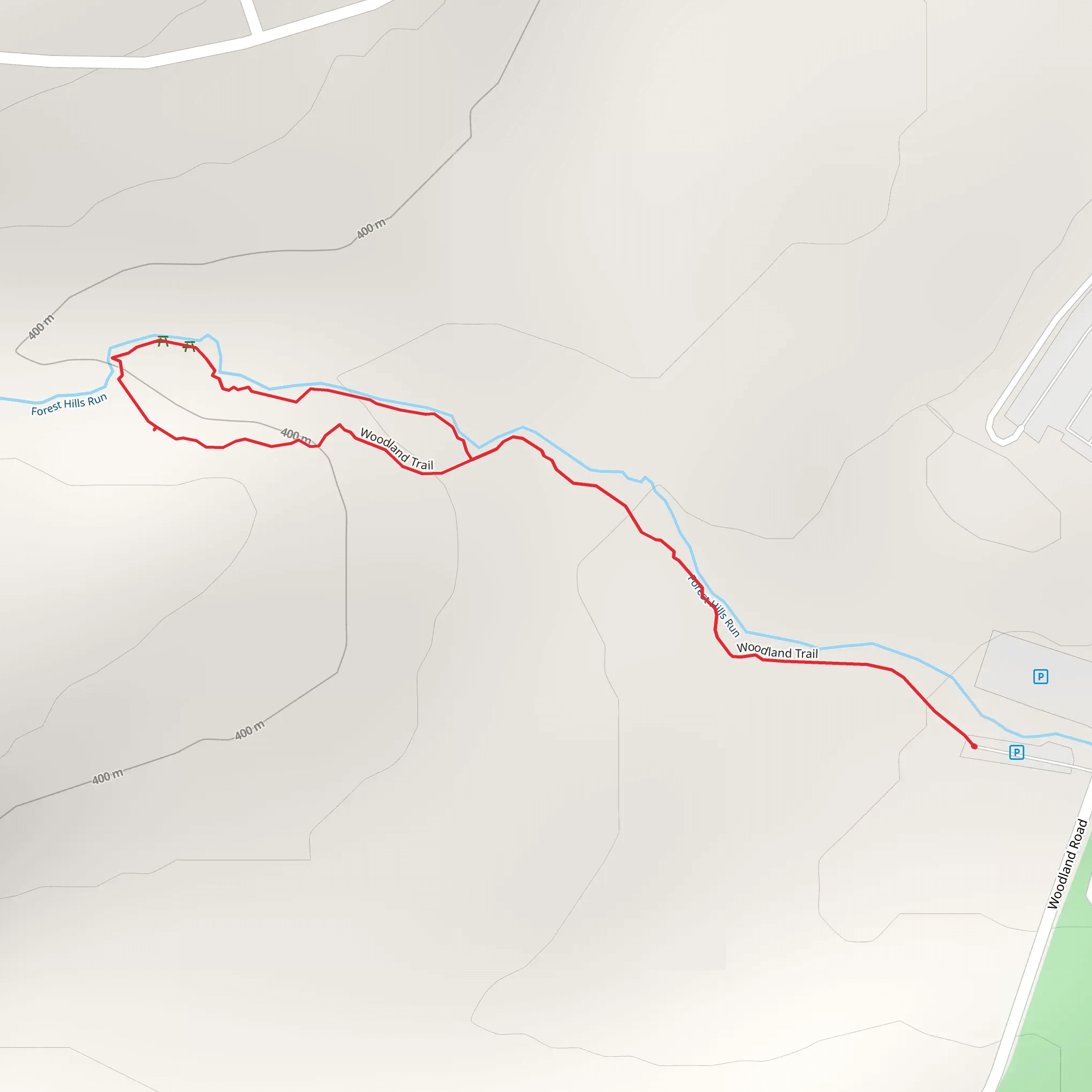 Woodland Trail Loop mobile static map