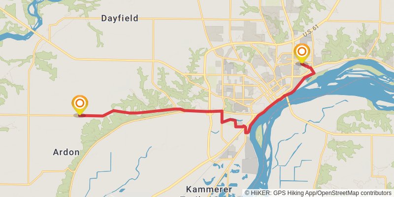 American Discovery Trail North Route stage 127 Map