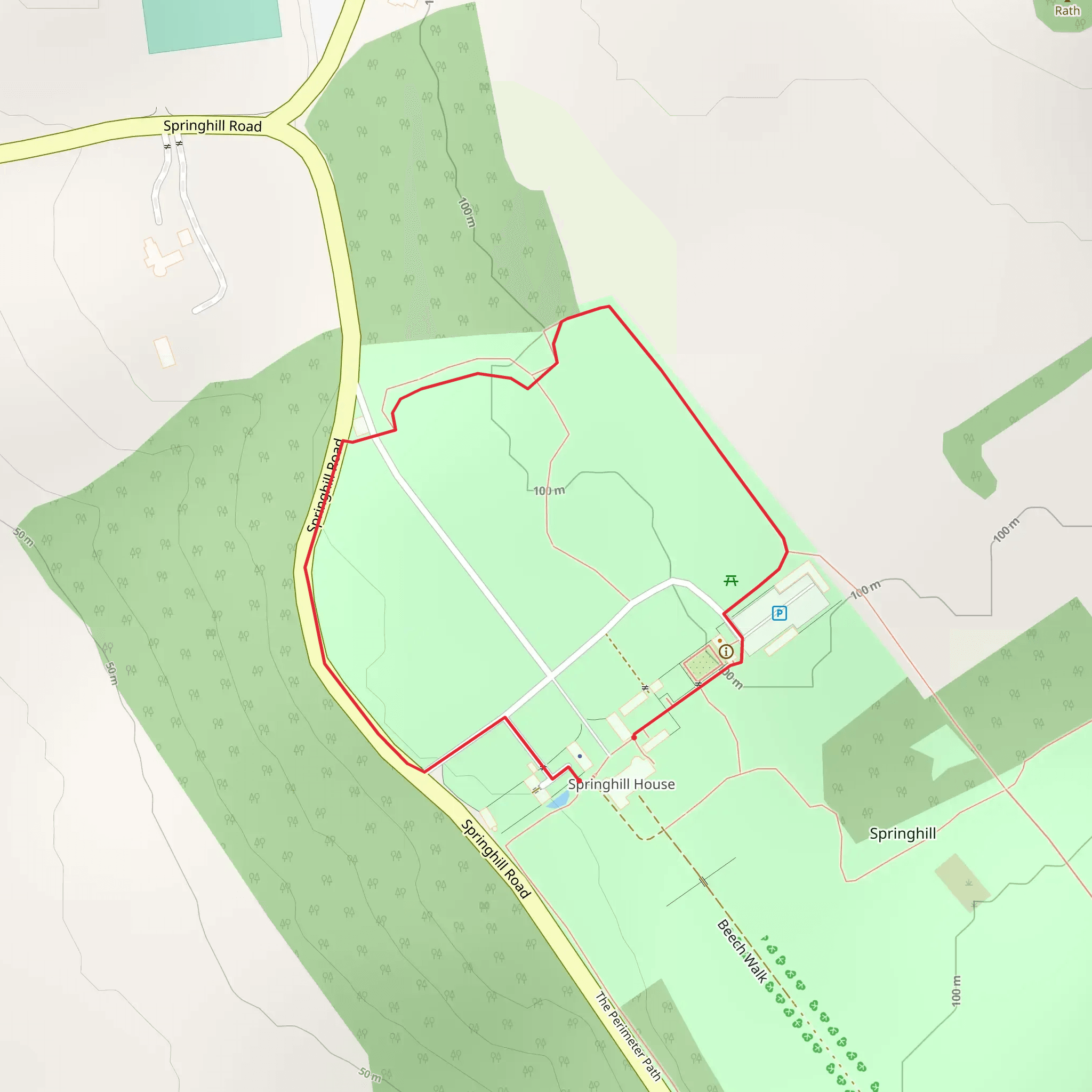 Springhill House - Woodland Walk mobile static map
