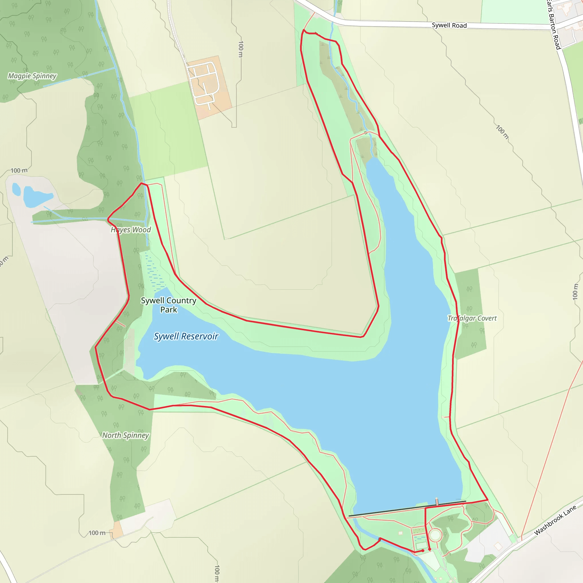 Sywell Country Park Loop mobile static map