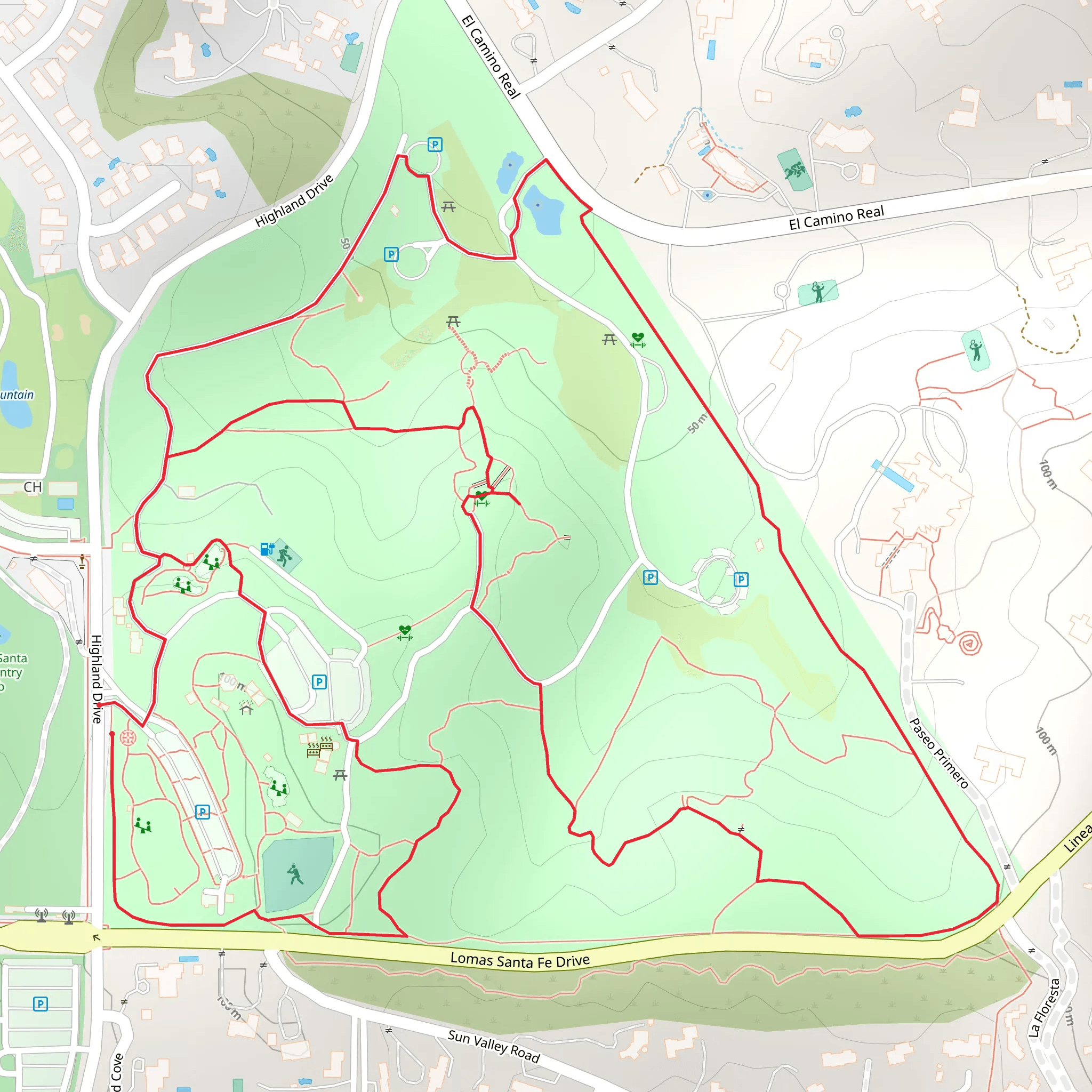 San Dieguito County Park Loop mobile static map