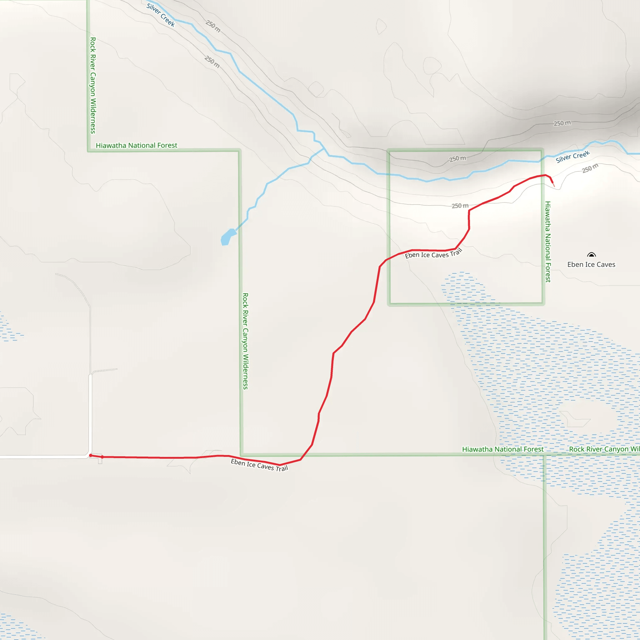 Eben Ice Caves Trail mobile static map