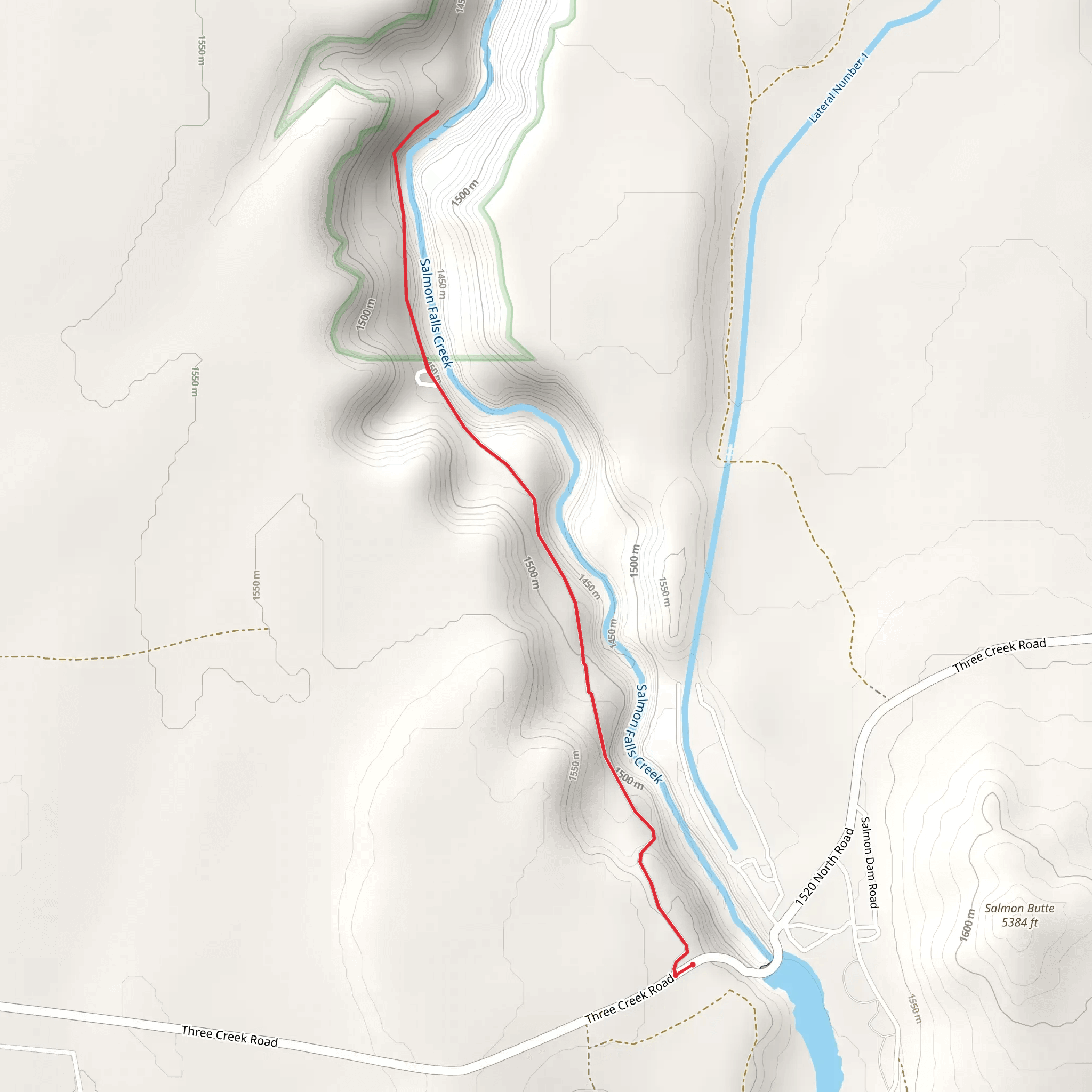 Salmon Falls Creek Out and Back mobile static map
