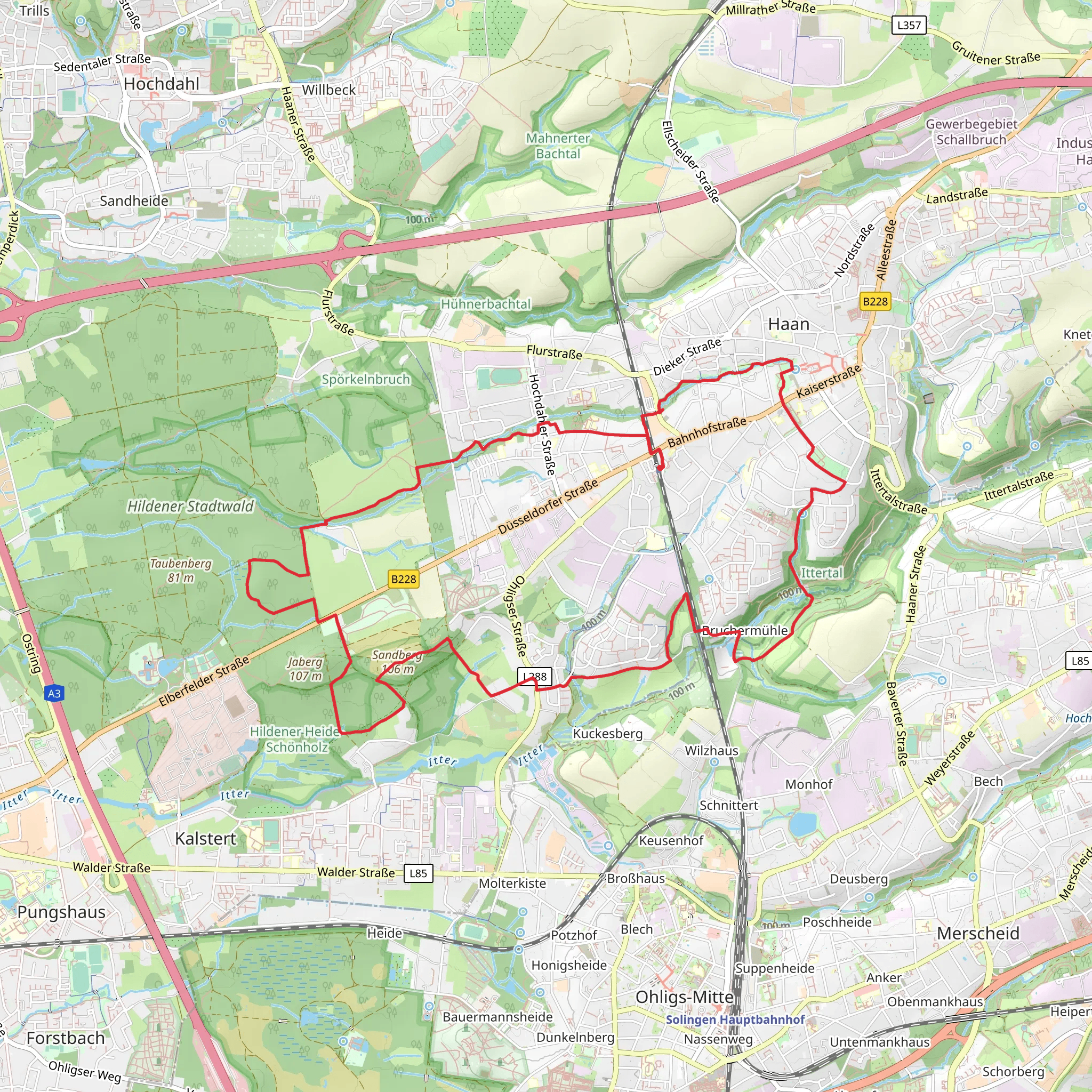 Sandberg via Neanderland Steig mobile static map