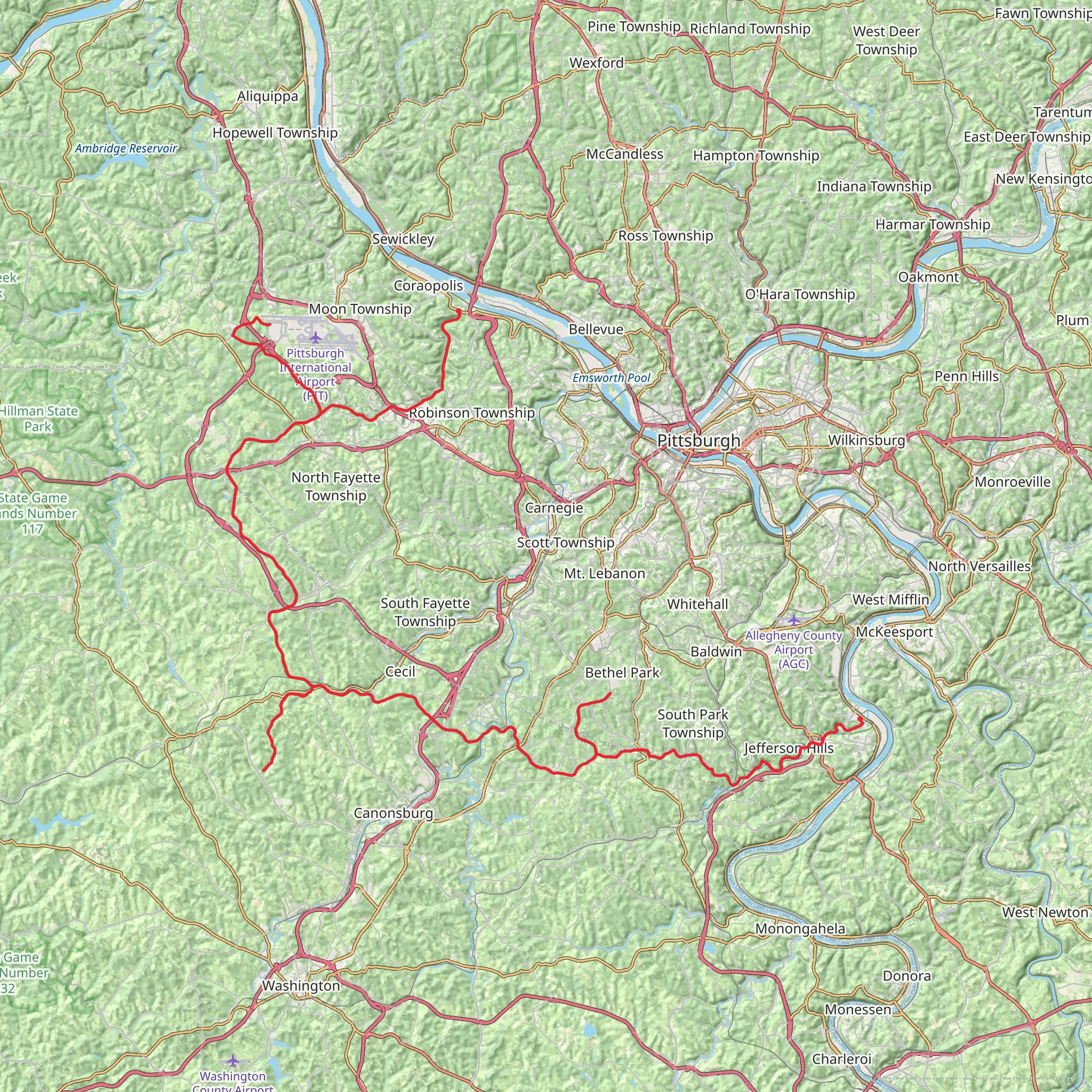 Montour Trail mobile static map