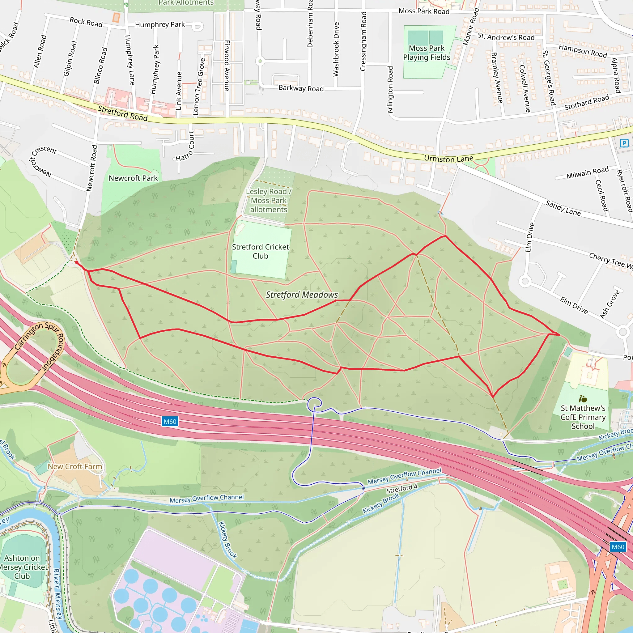 Stretford Meadows Loop mobile static map