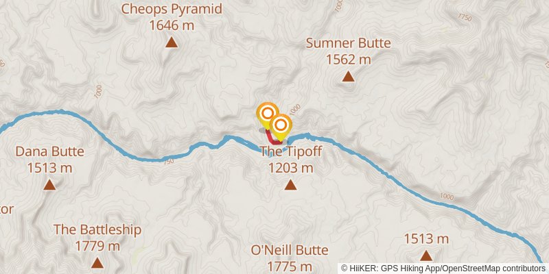 Clear Creek Trail via South Kaibab Trail stage 2 Map