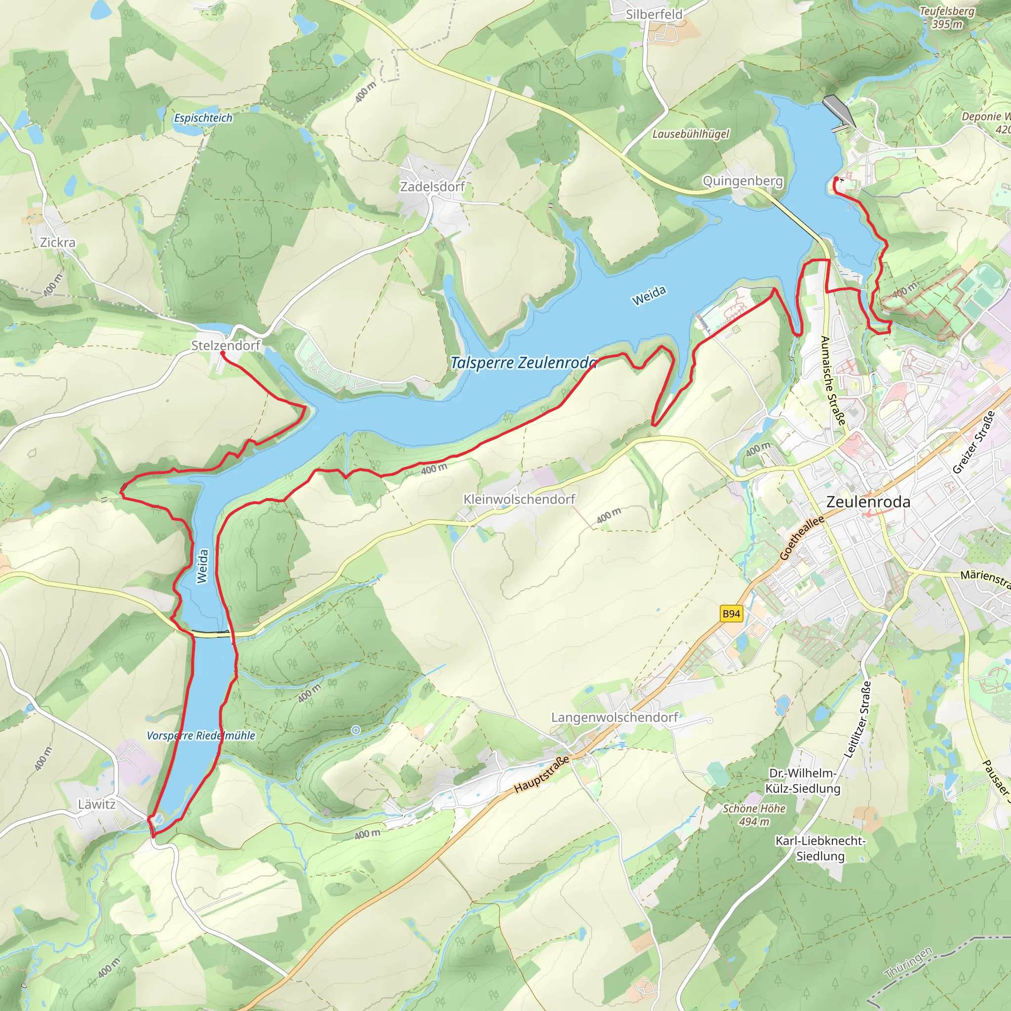 Talsperre Zeulenroda Shore Walk - Zeulenroda mobile static map
