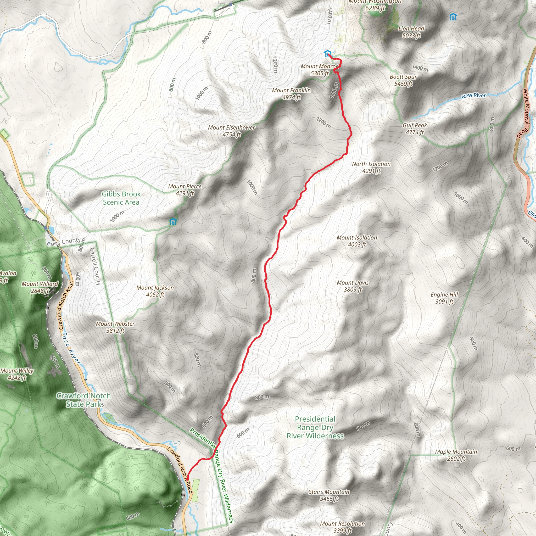 Dry River Trail mobile static map