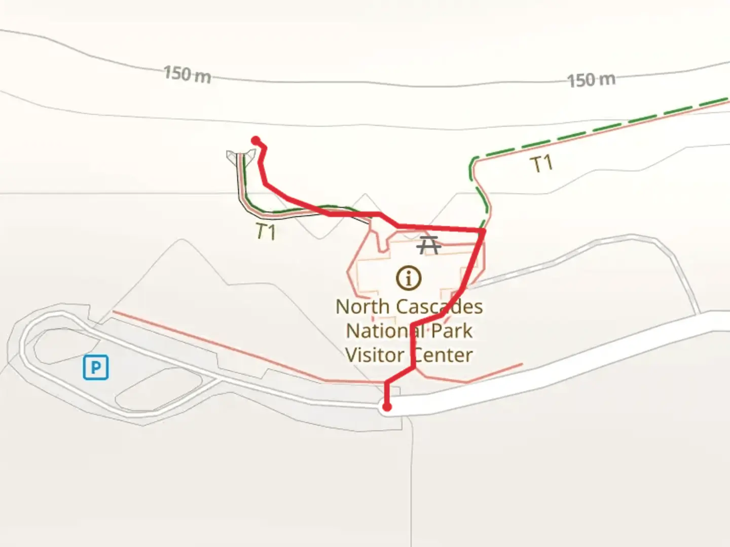 An image depicting the trail Newhalem Creek Road and its surrounding area.