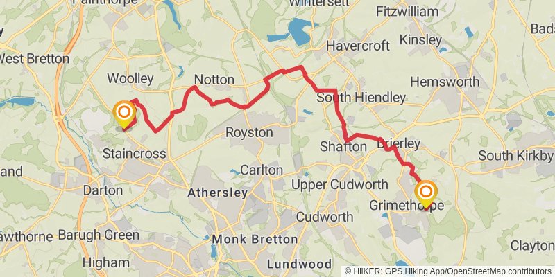 Barnsley Boundary Walk stage 2 Map
