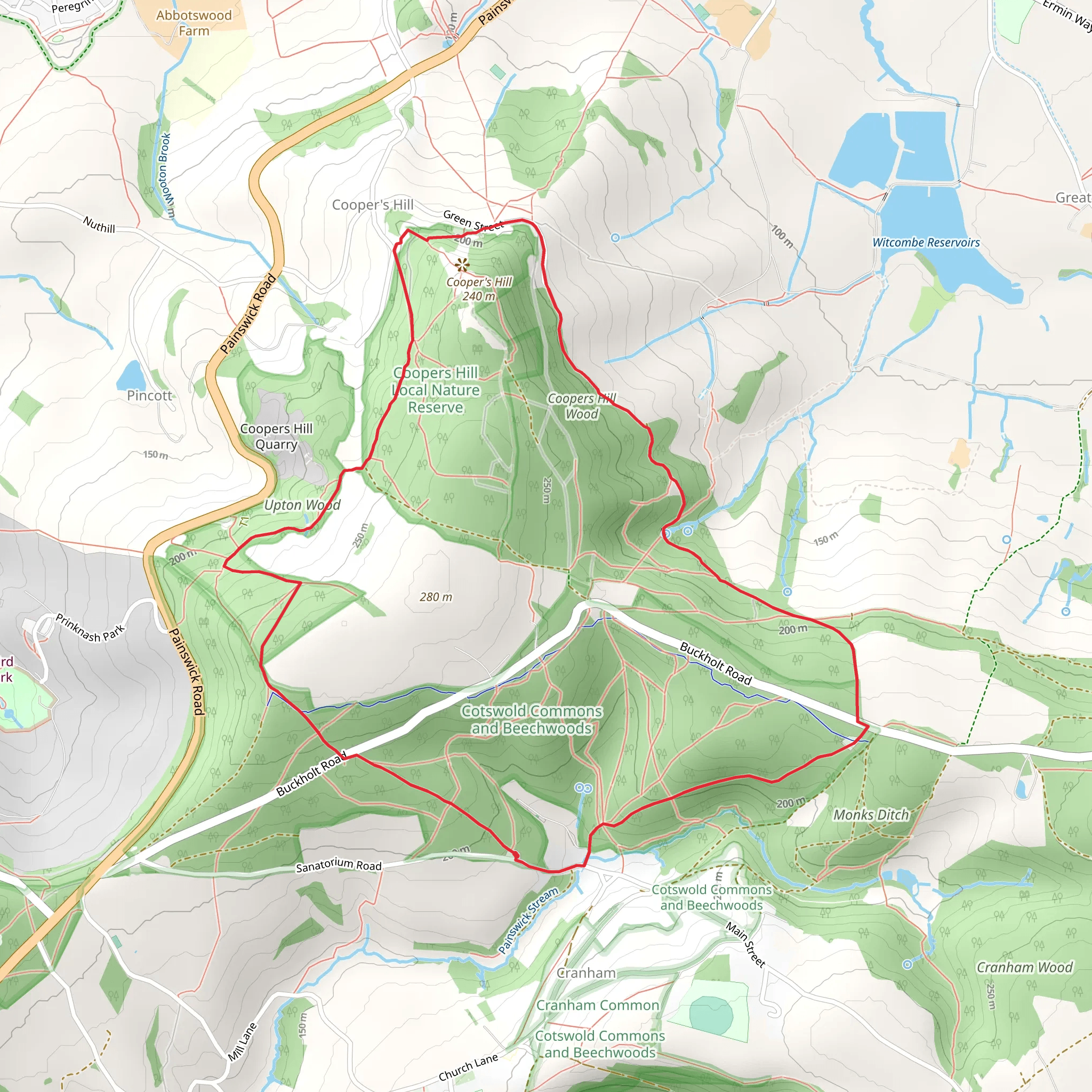 Cranham Woods Loop mobile static map