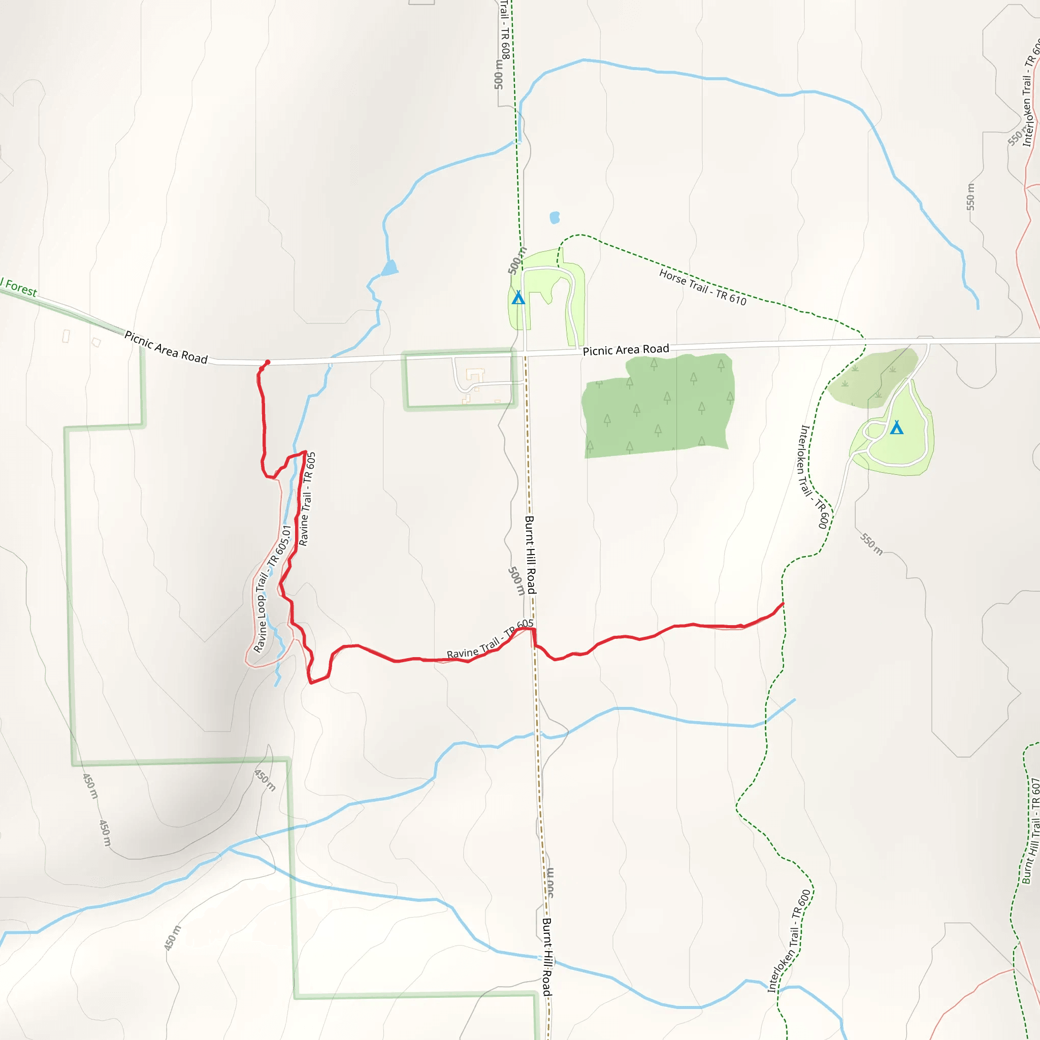 Ravine Trail mobile static map
