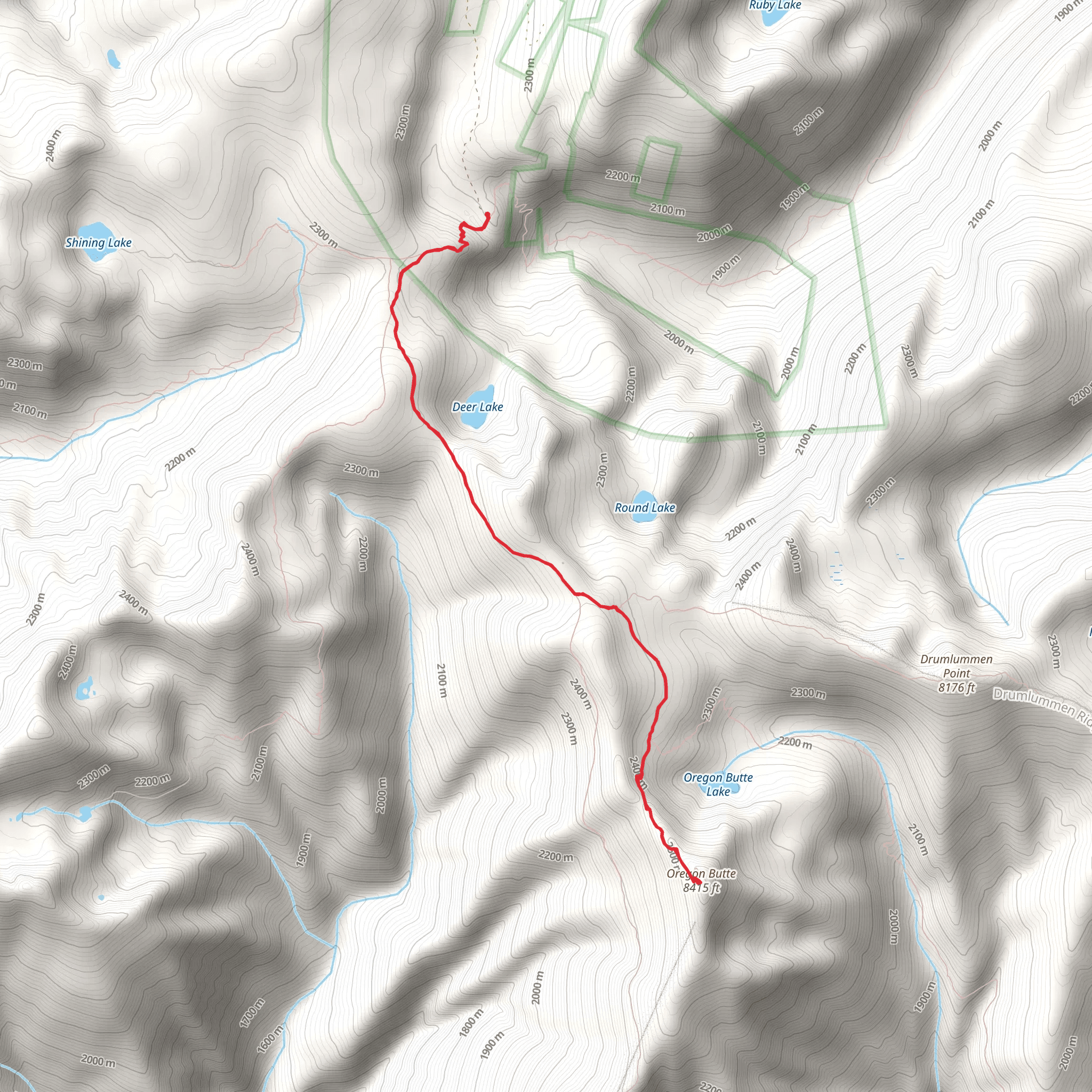 Oregon Butte Trail mobile static map