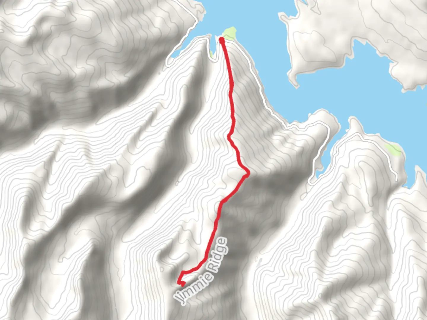 An image depicting the trail Jimmie Ridge and its surrounding area.