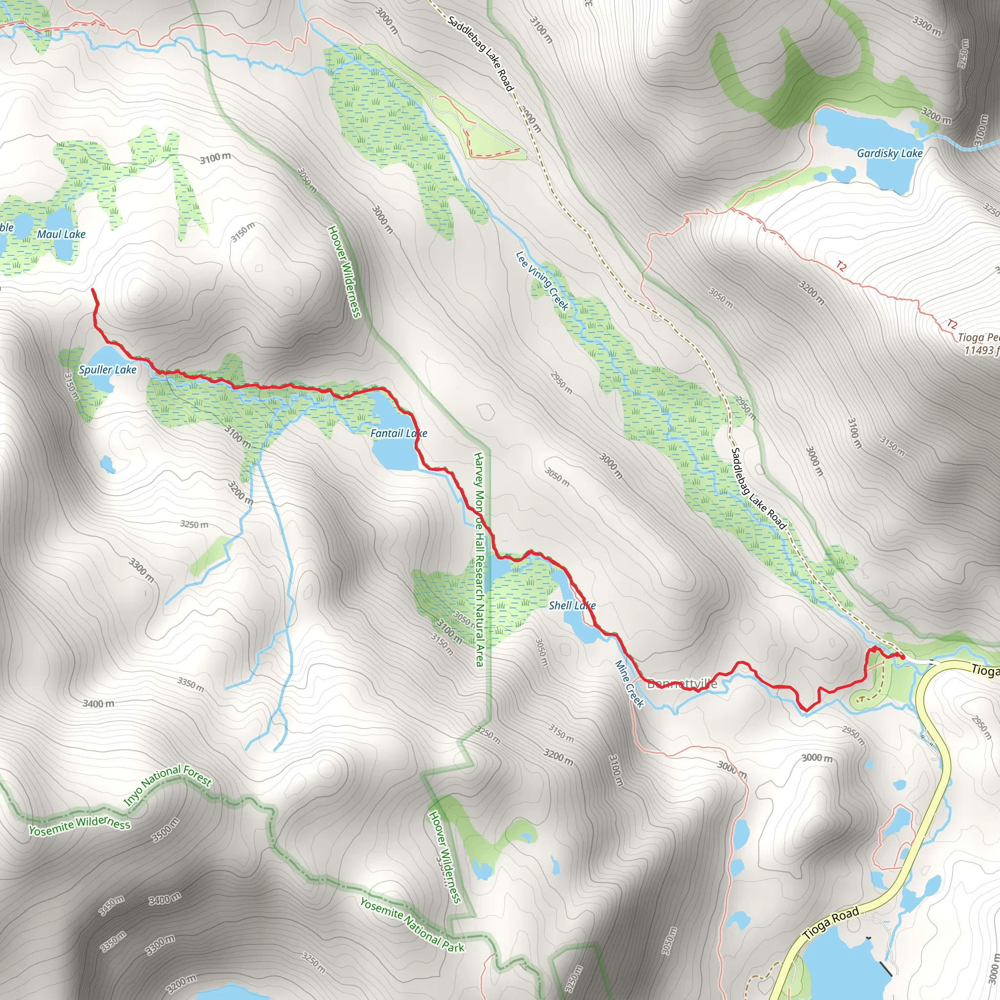 Shell , Fantail and Spuller Lake via Bennetville Loop Trail mobile static map