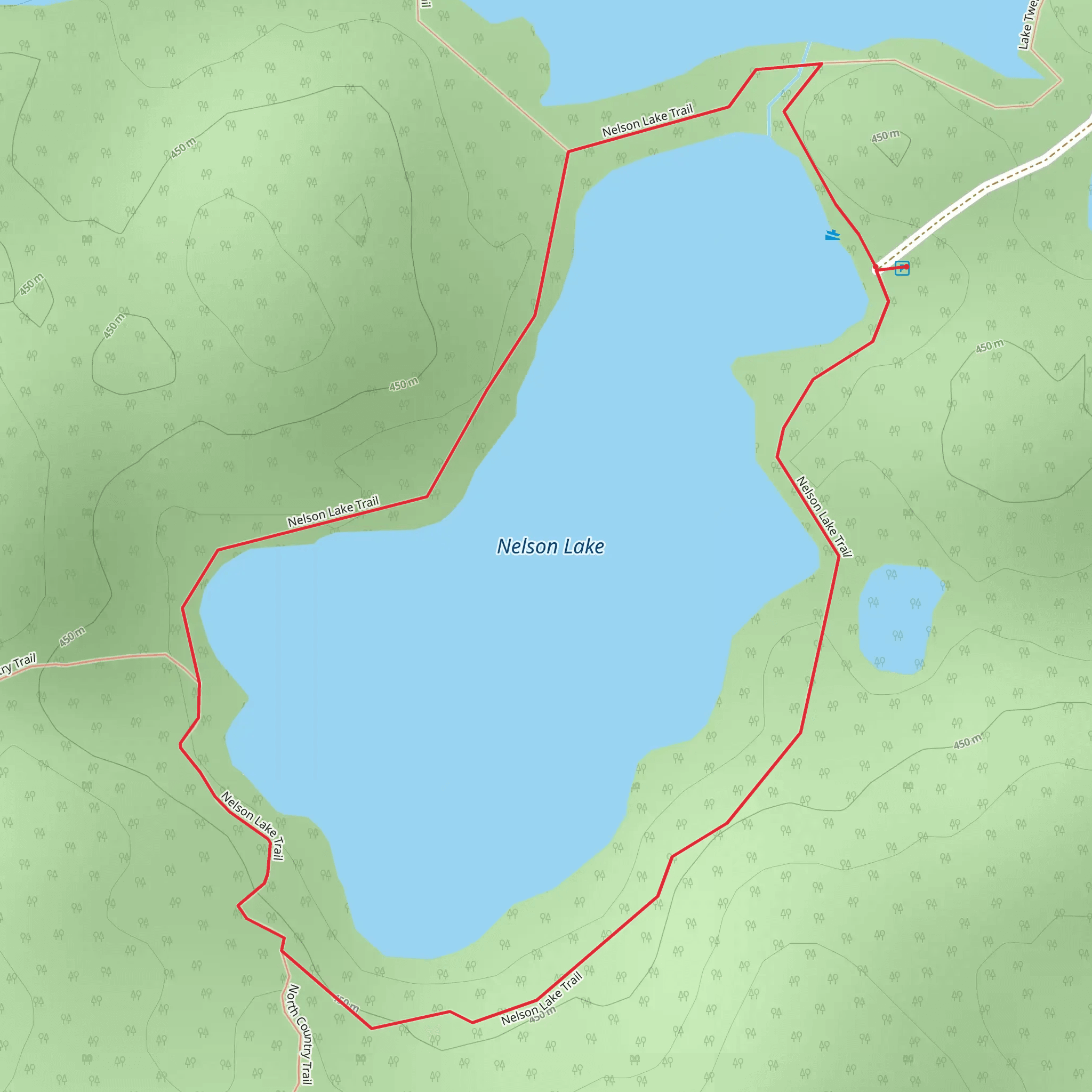 Nelson Lake Loop Trail mobile static map