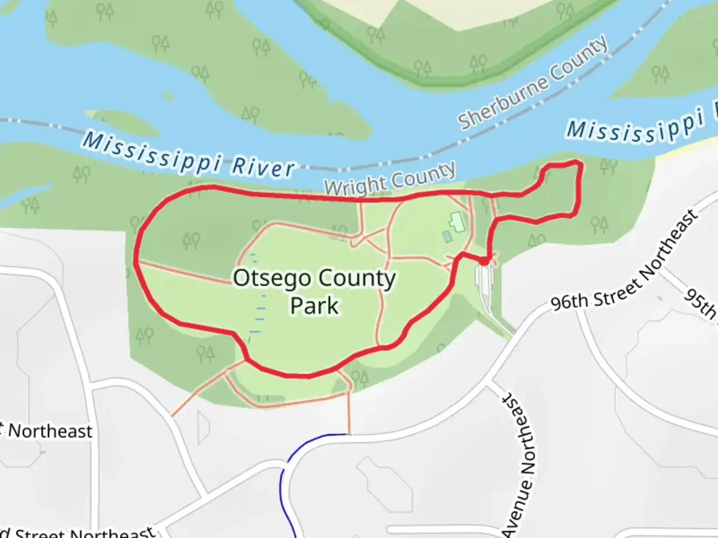 An image depicting the trail Otsego County Park Loop and its surrounding area.