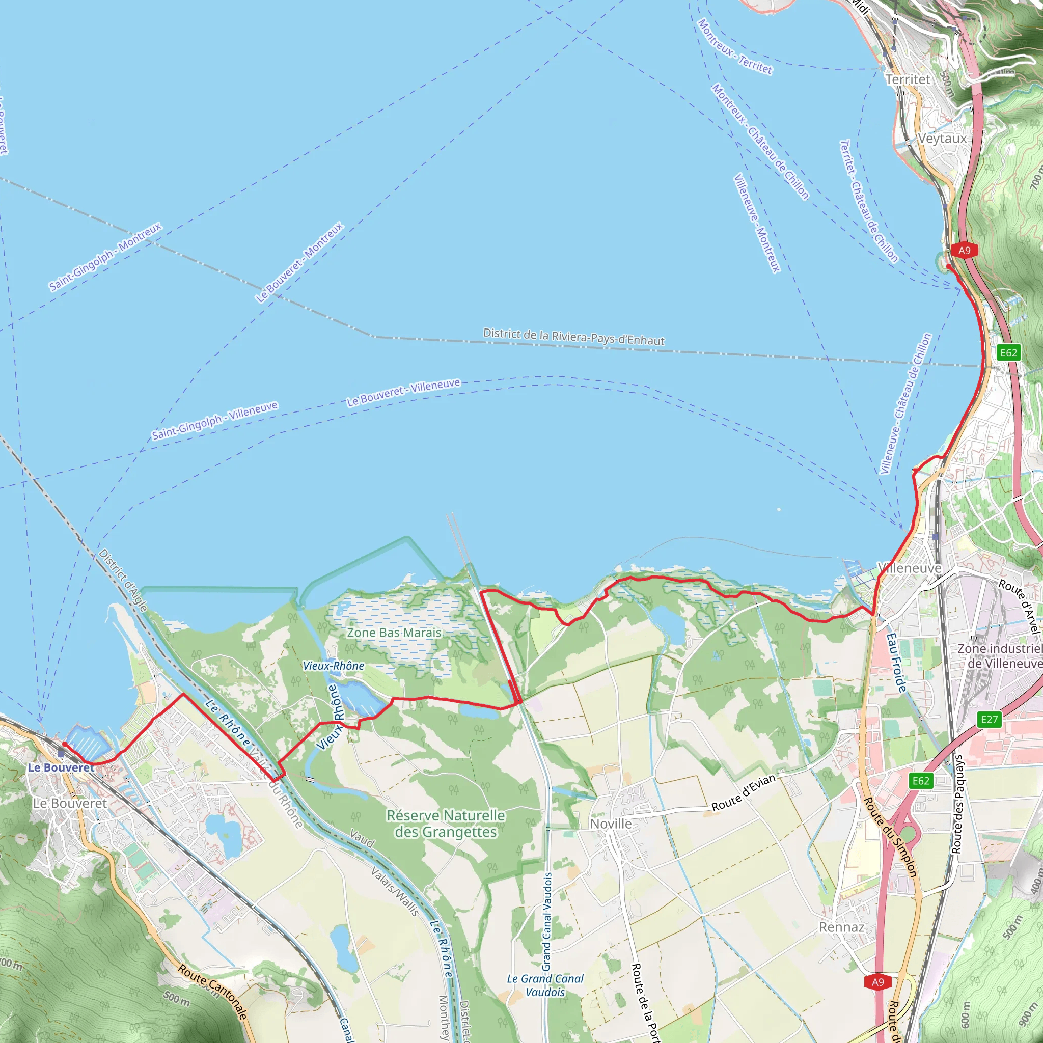 Le Bouveret - Veytaux Trail mobile static map