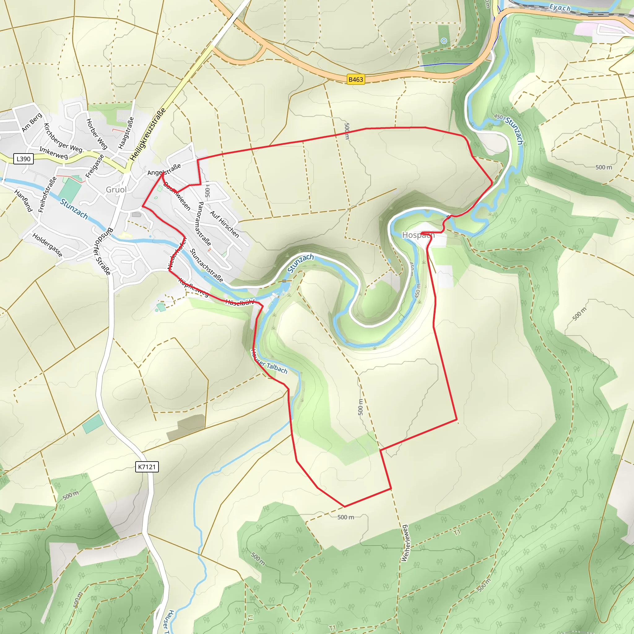 Groul, Hospach and Untere Muhle Loop mobile static map