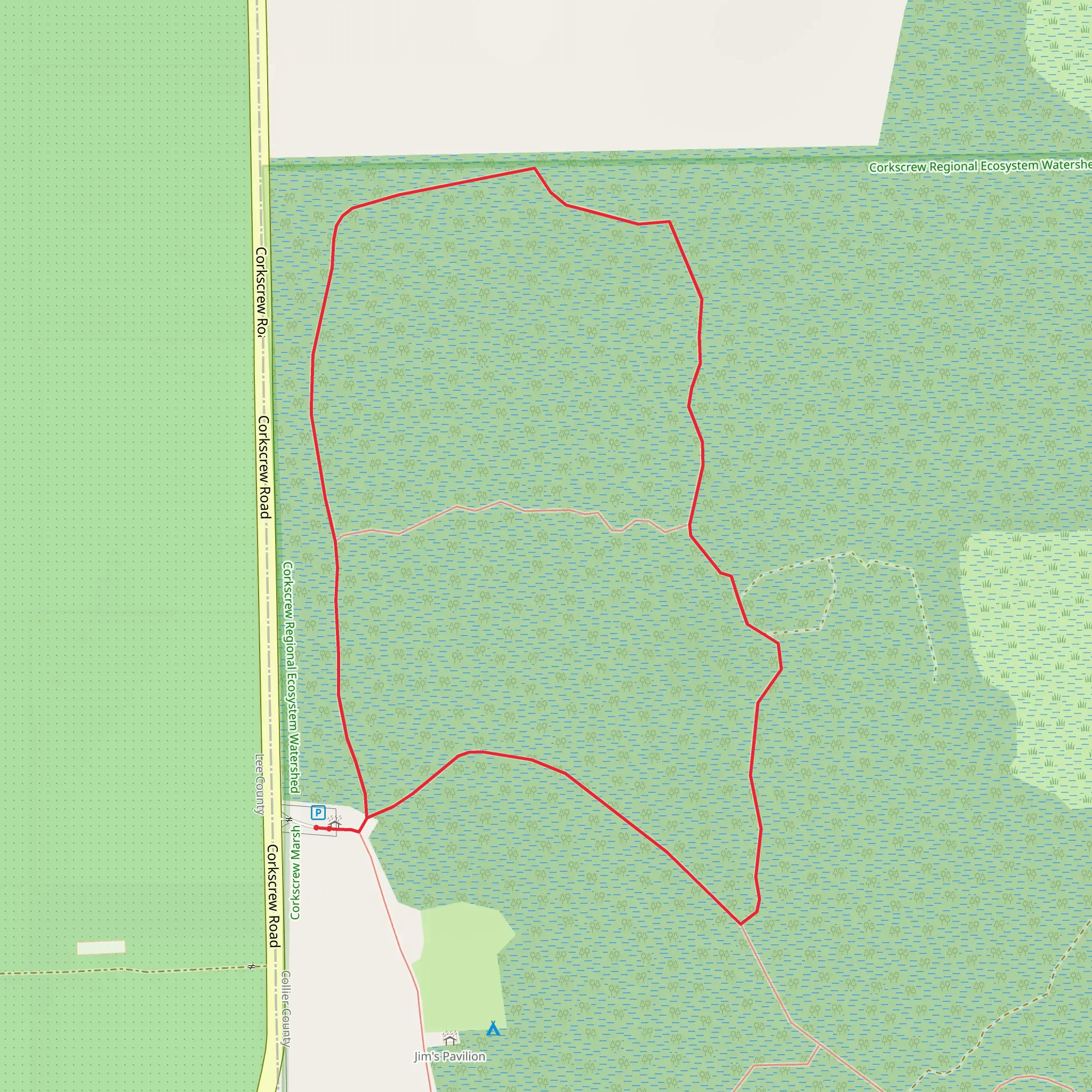 Corkscrew Road Loop Walk mobile static map