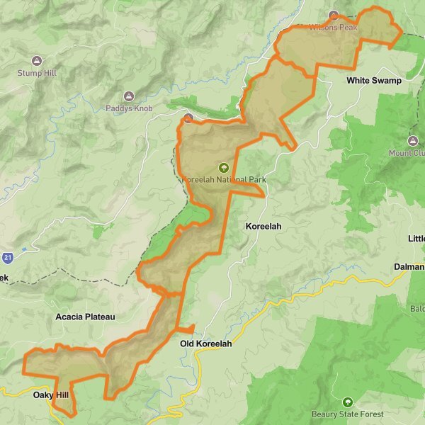 Koreelah National Park mobile static map