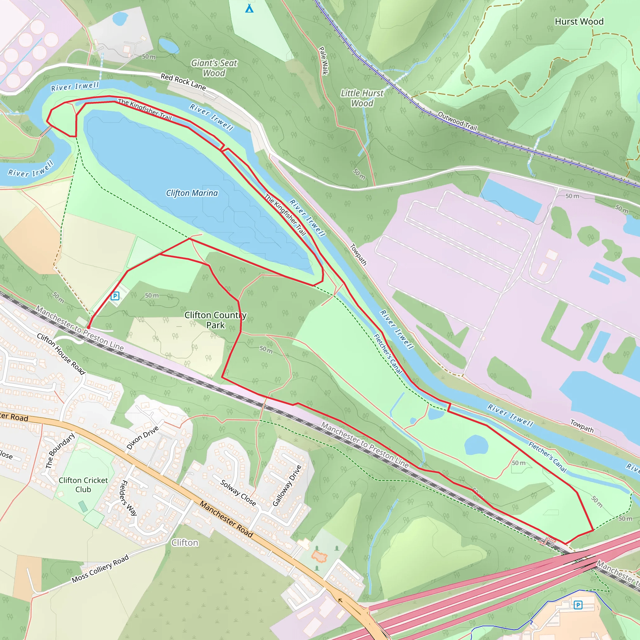 Clifton Country Park and Marina Loop mobile static map
