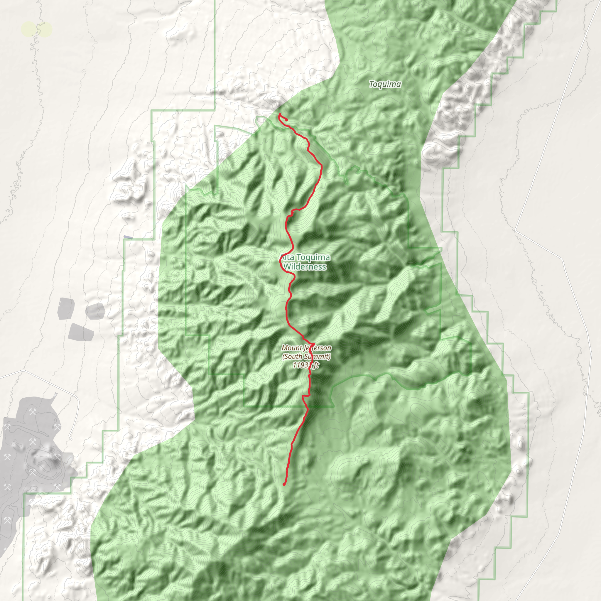 Mt Jefferson Trail mobile static map