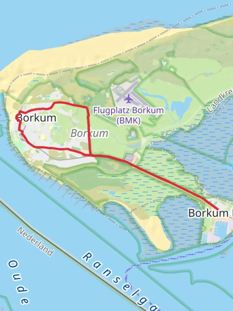 An image depicting the trail Borkum Loop and its surrounding area.