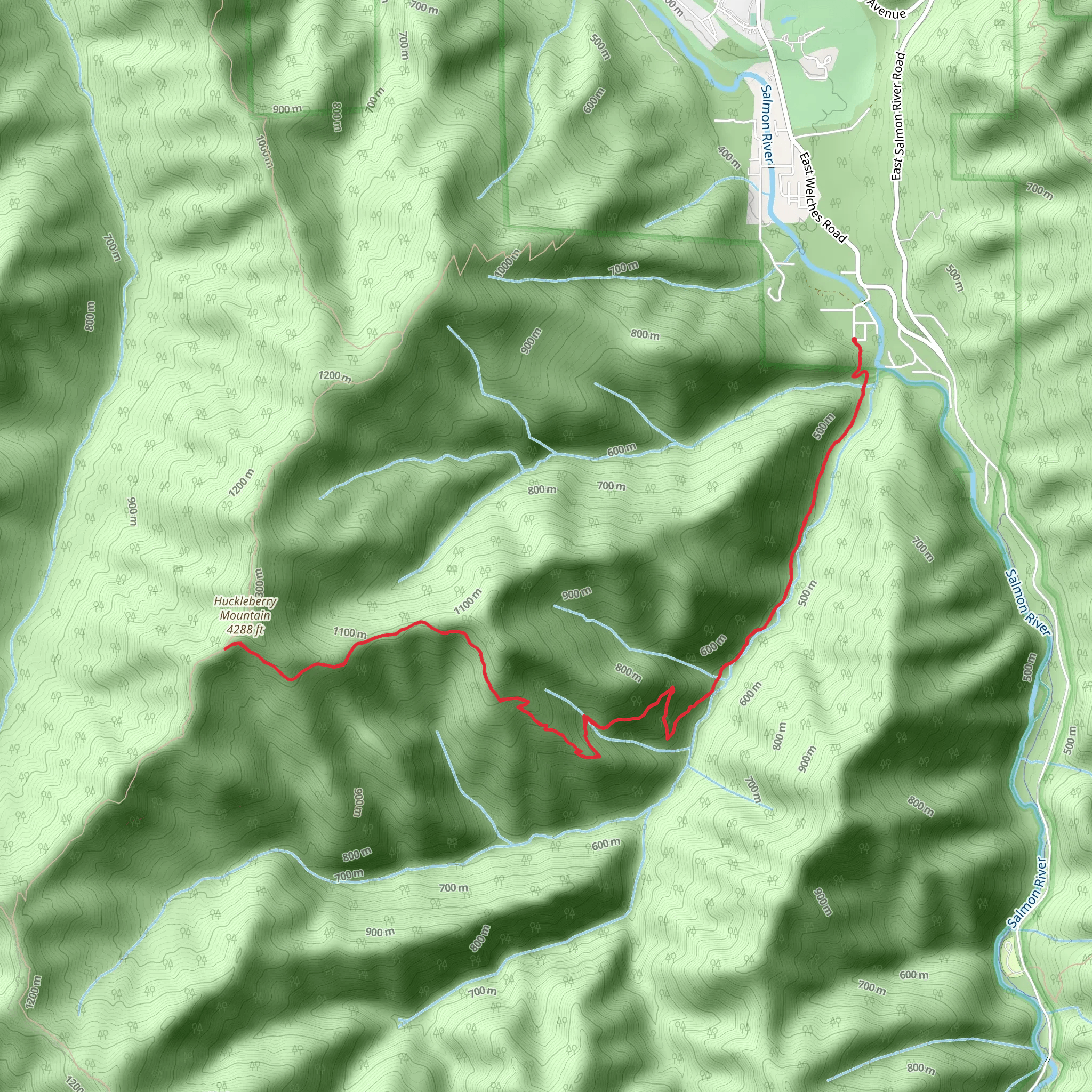 Huckleberry Mountain via Bonanza Trail mobile static map