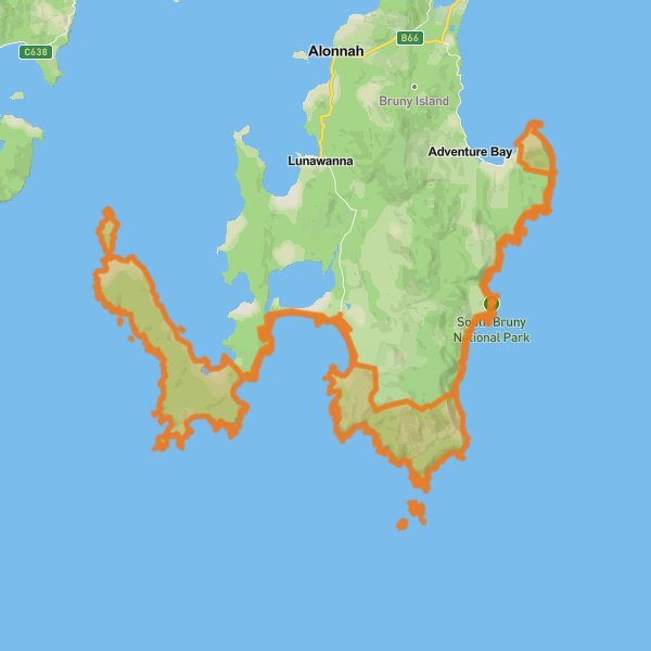 South Bruny National Park mobile static map