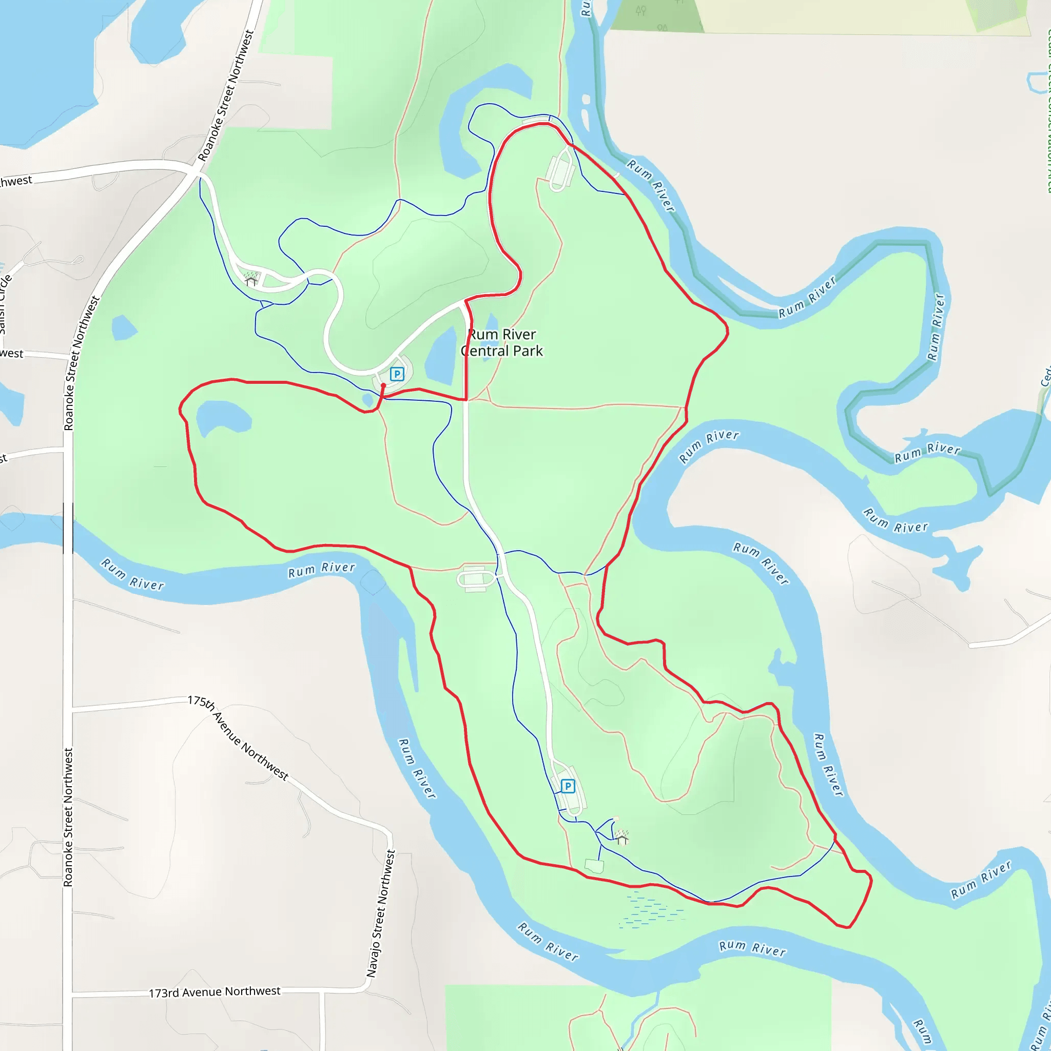 Rum River Central Park Loop mobile static map