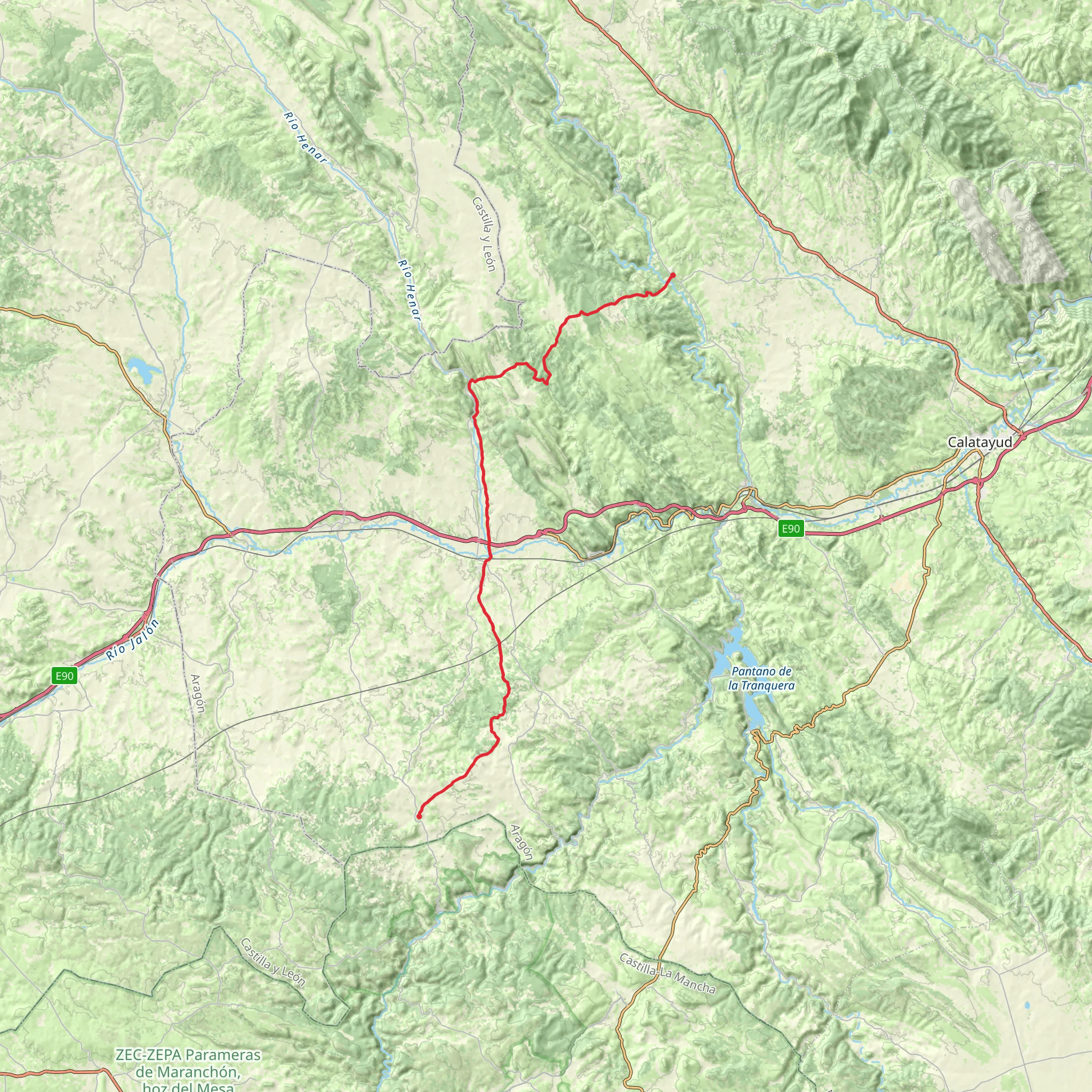 Route along the River Henar PR Z 91 mobile static map