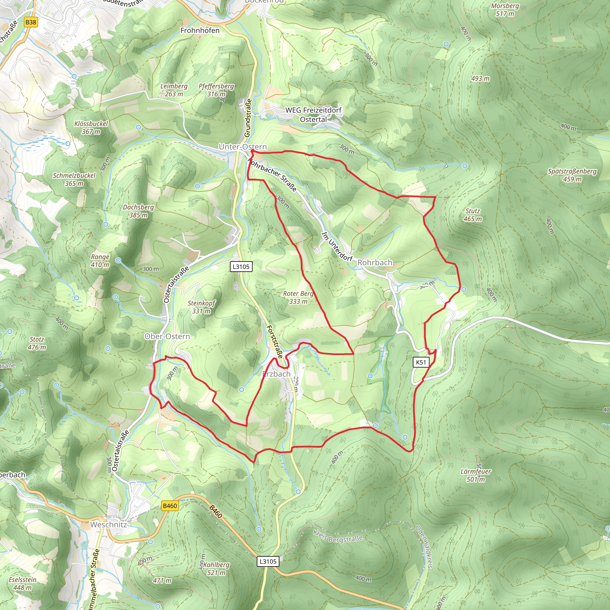 Erzbach Loop via Rundwanderweg Rohrbach mobile static map
