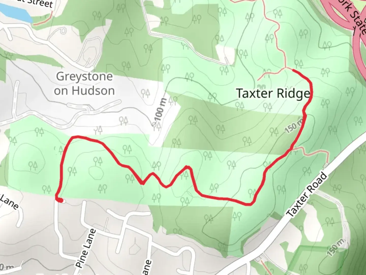 An image depicting the trail Taxter Ridge and its surrounding area.
