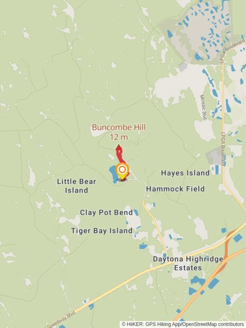 An image depicting the trail Buncombe Hill Interpretive Loop Trail and its surrounding area.