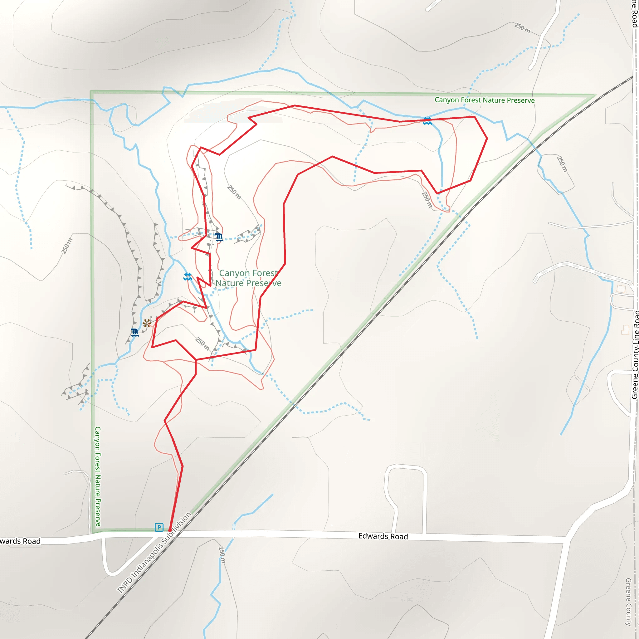 Sycamore Land Trust Preserve Loop Trail mobile static map