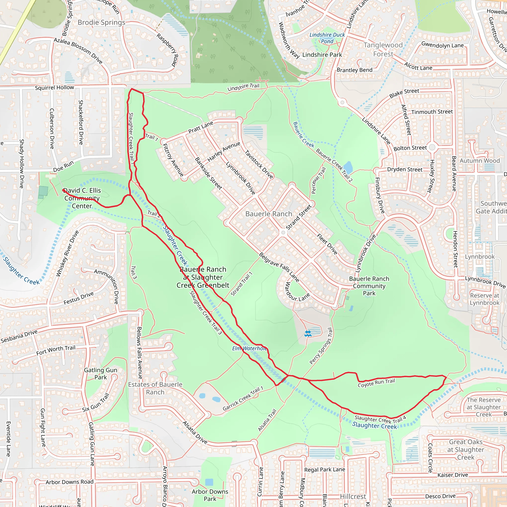 Slaughter Creek Loop Trail mobile static map