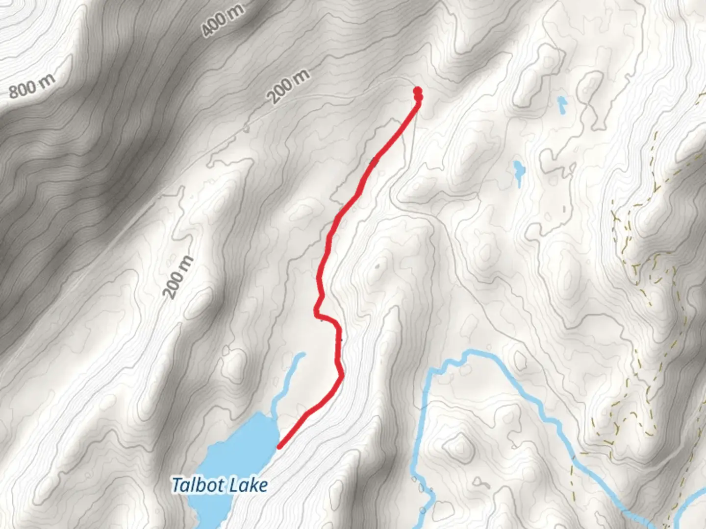 An image depicting the trail Talbot Lake via Ward Creek and its surrounding area.