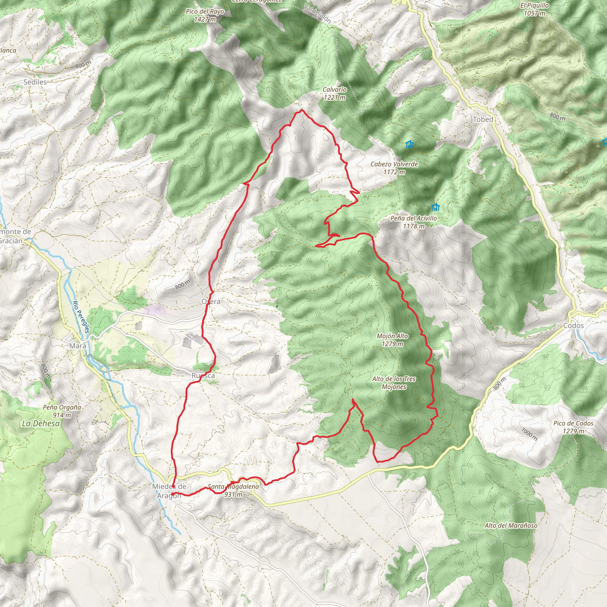 Circular through Miedes de Aragón - Tour of the Sierra de Espigar PR Z 094-b mobile static map