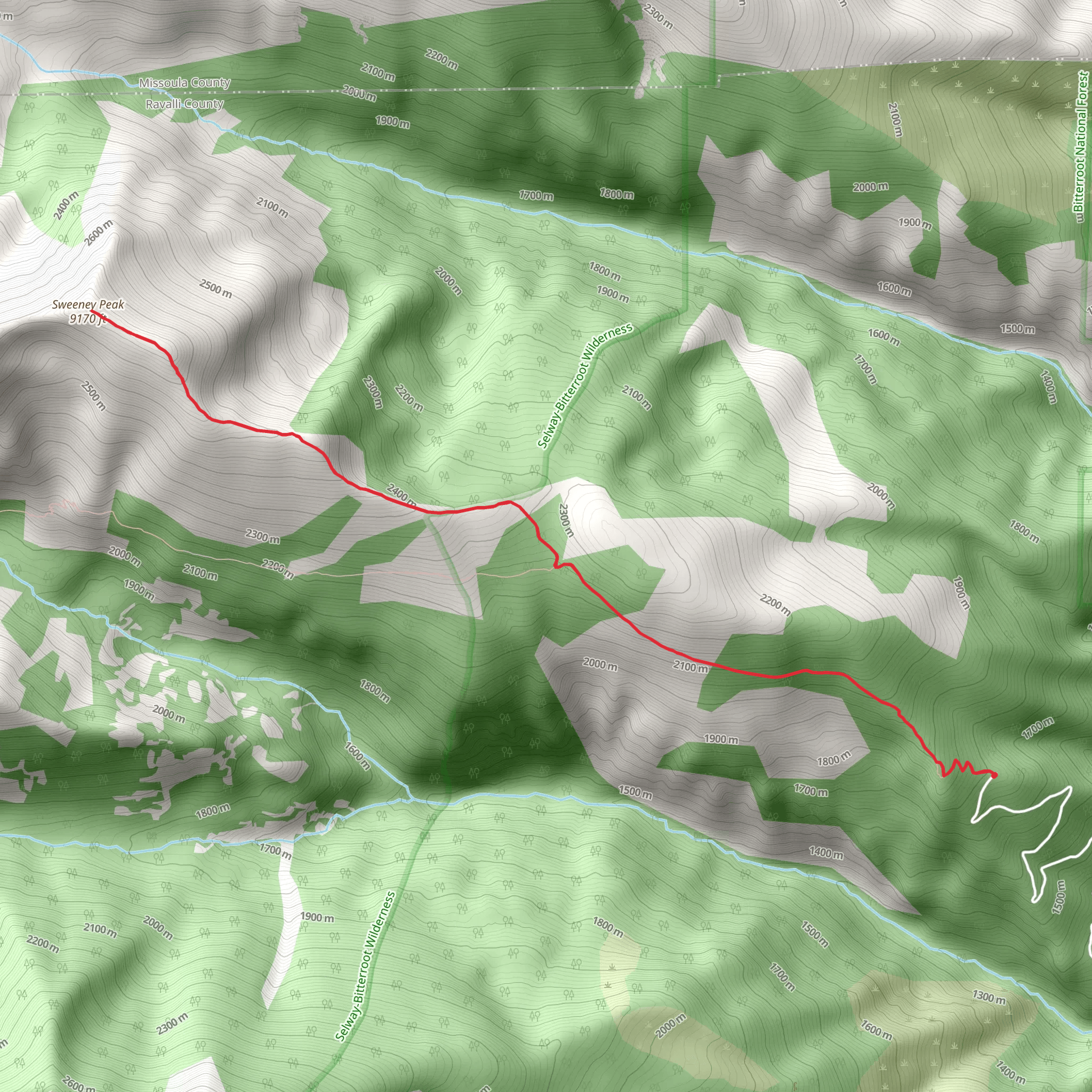 Sweeney Peak mobile static map