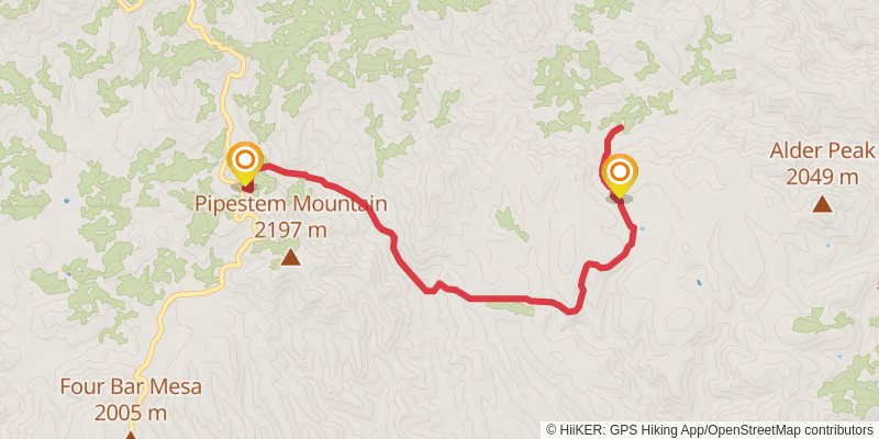 Burns Trail via Pipestem Trail stage 2 Map