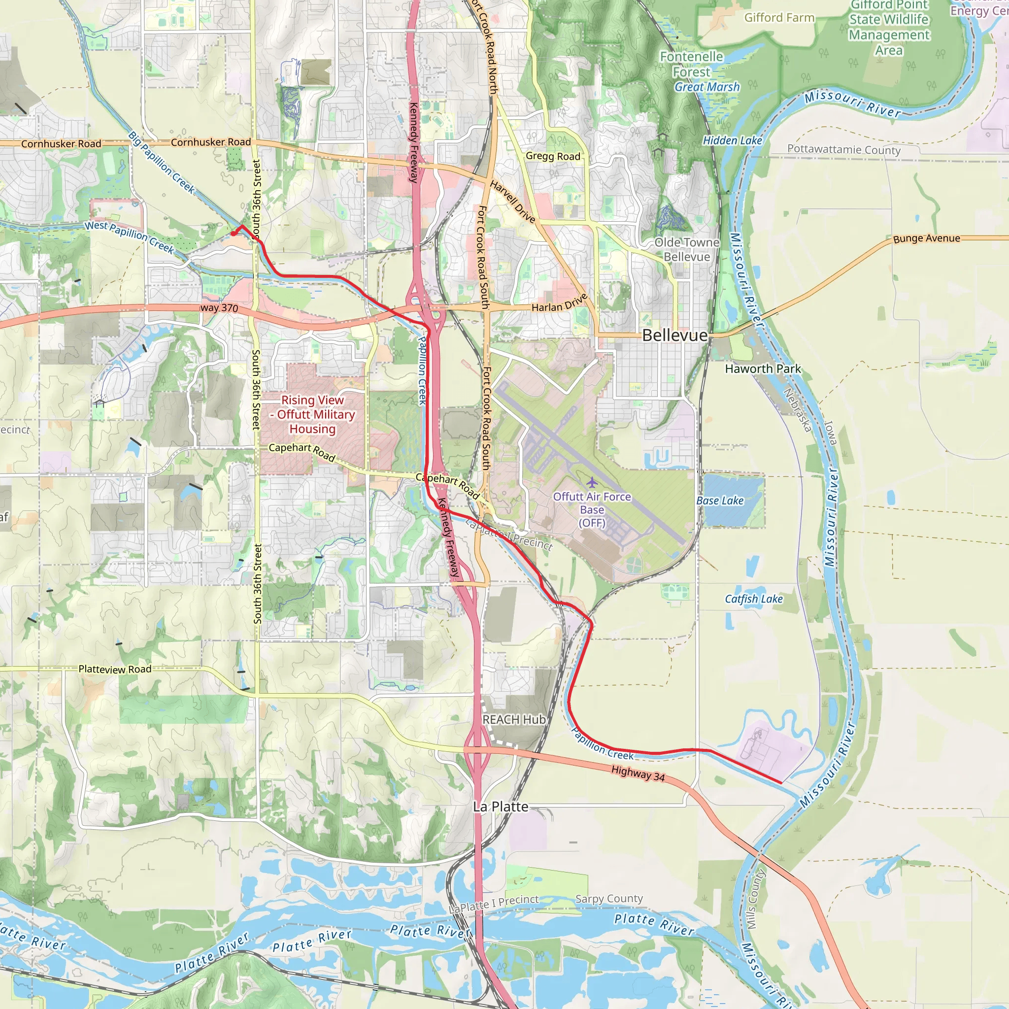 Bellevue Trail via Keystone Trail mobile static map