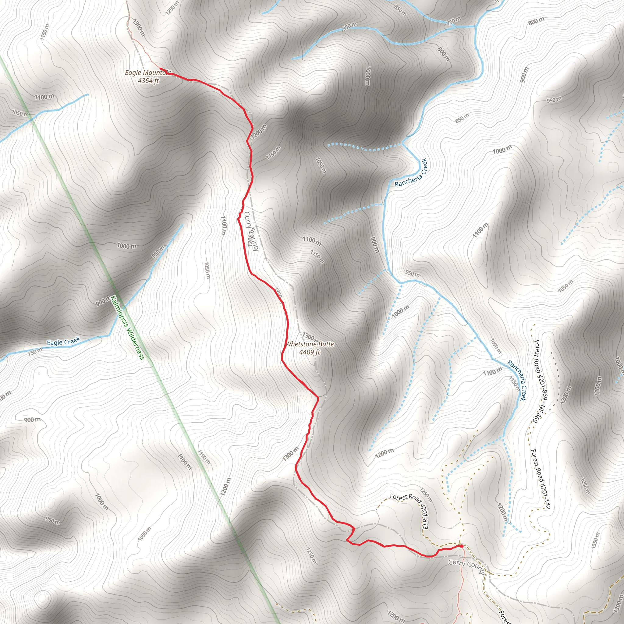 Whetstone Butte and Eagle Mountain via Kalmiopsis Rim Trail mobile static map