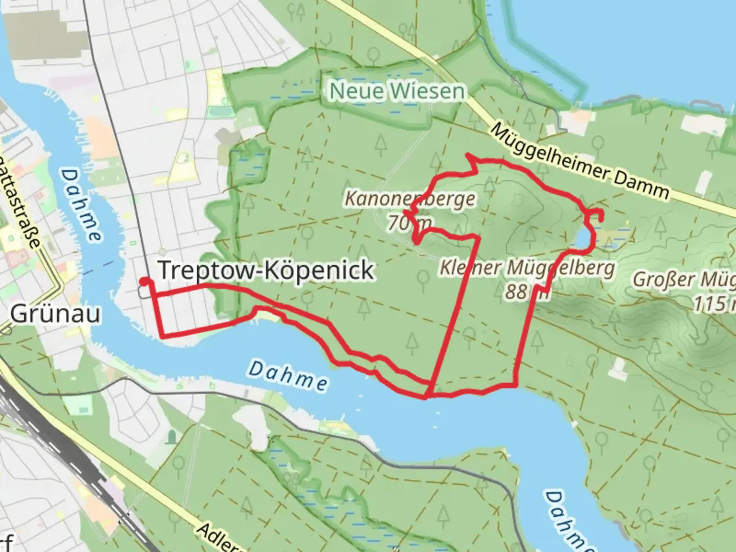 An image depicting the trail Teufelssee via Grottewitz Wanderweg and Wanderlehrpfad Teufelssee and its surrounding area.