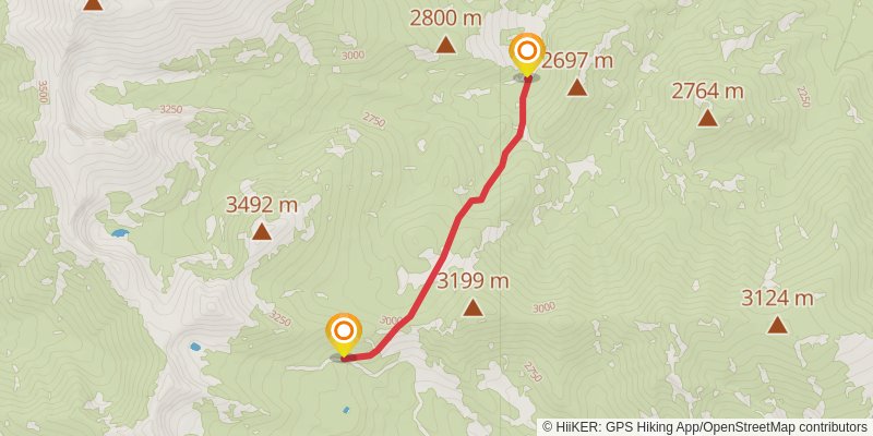 Baker and Johnson Lakes Trail stage 2 Map