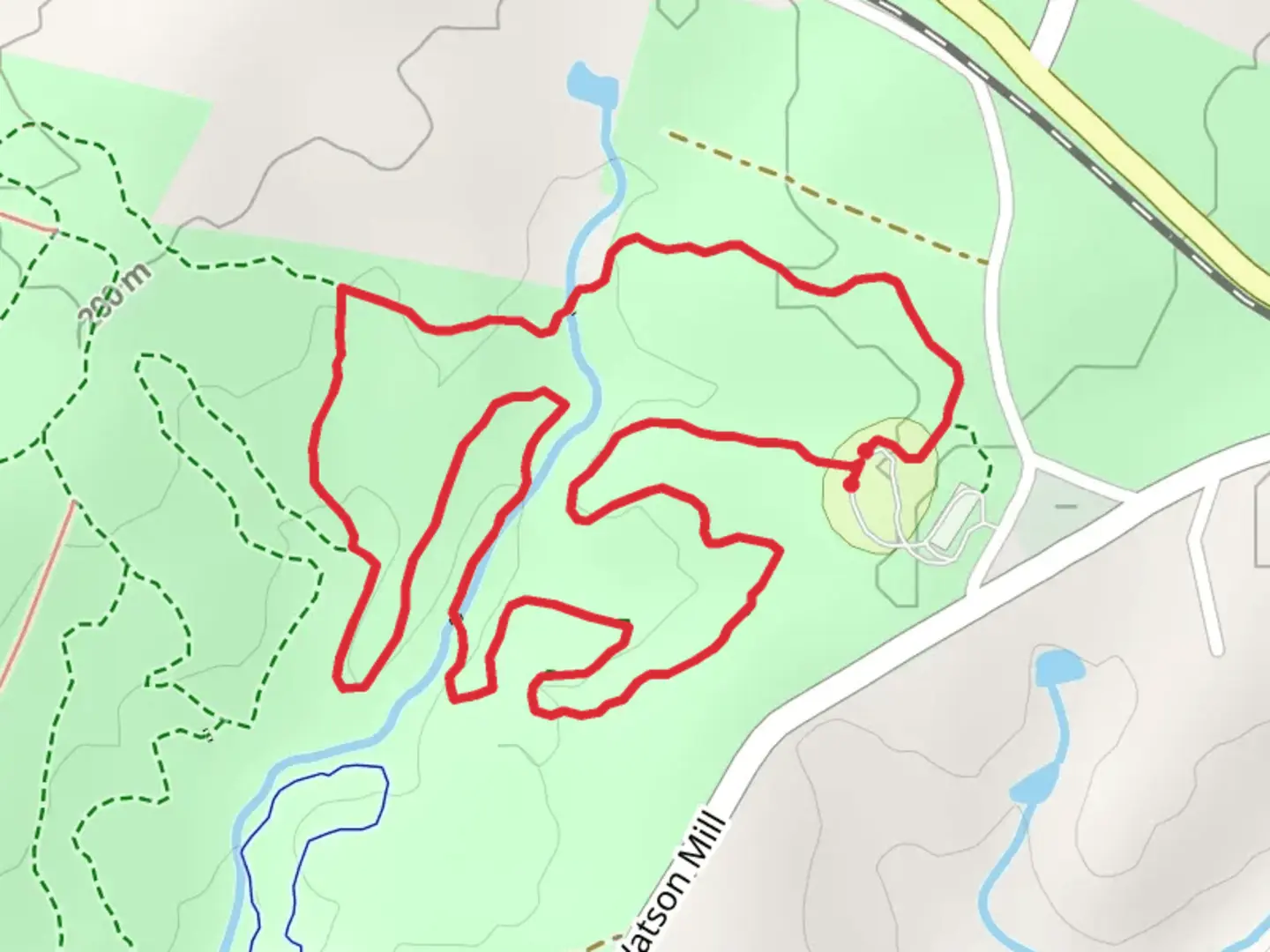 An image depicting the trail White and Green Loop from Camp Loop and its surrounding area.