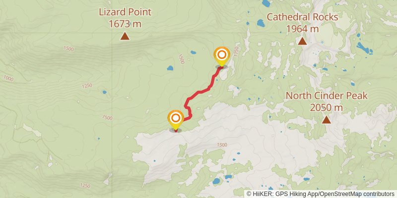 Pamelia Lake and Lake of The Woods Trail stage 2 Map
